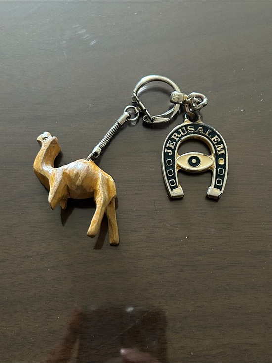Other - Jerusalem Horseshoe & Camel Keychain Charm - Brown Palestine